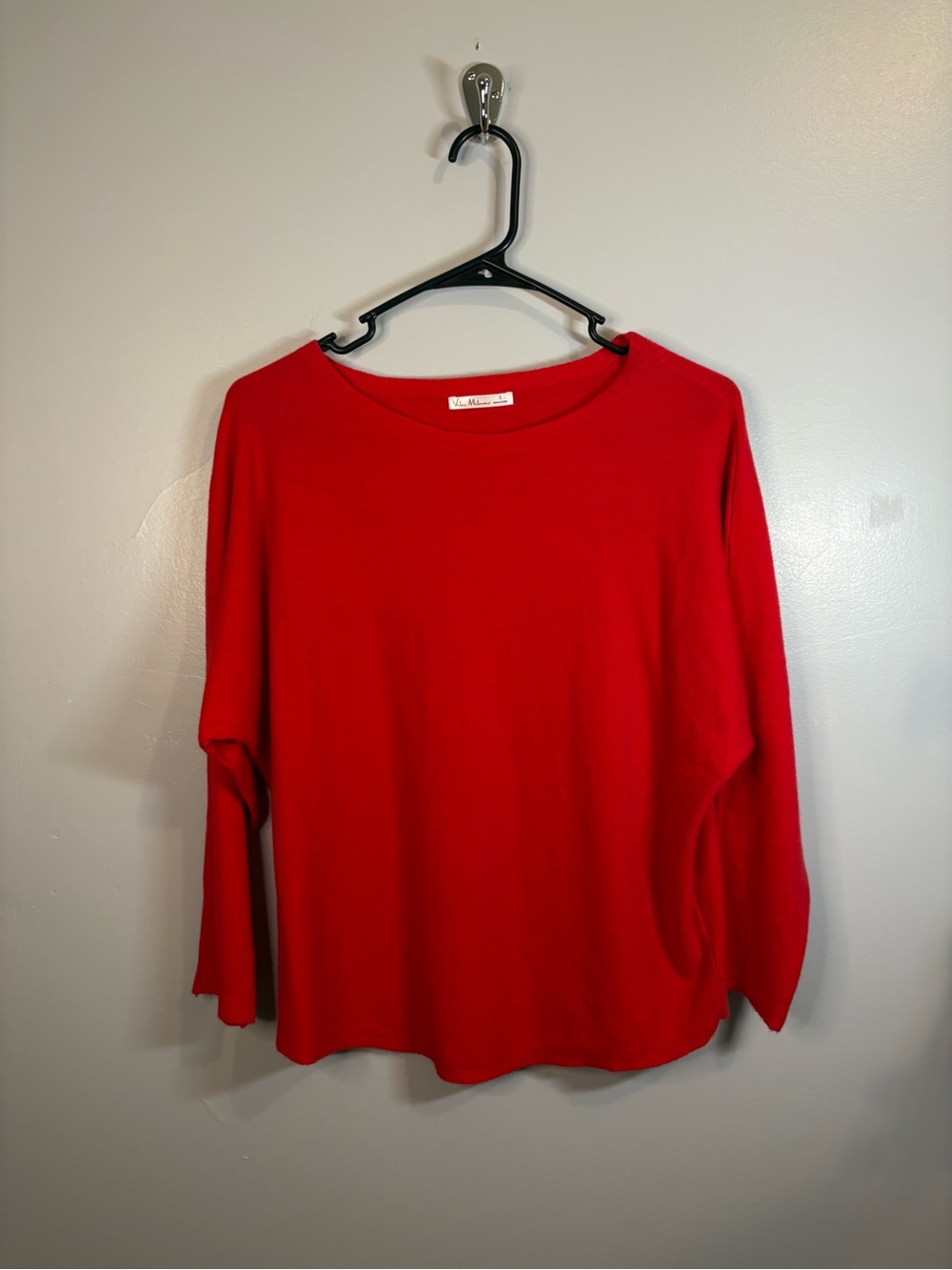Vila Milano Classic Red Sweater Dolman Sleeve Batwing Soft Comfy Office Business - Picture 5 of 10
